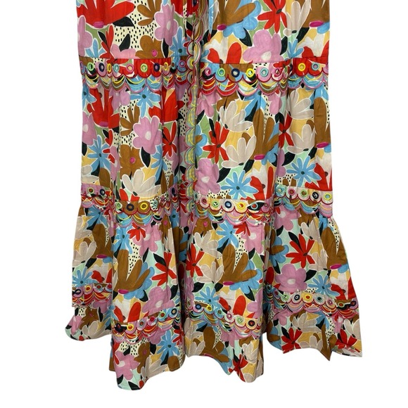 NEW Celia B Freya Dress Floral Multicolor Button Down Maxi Dress A-line Large - Picture 6 of 14